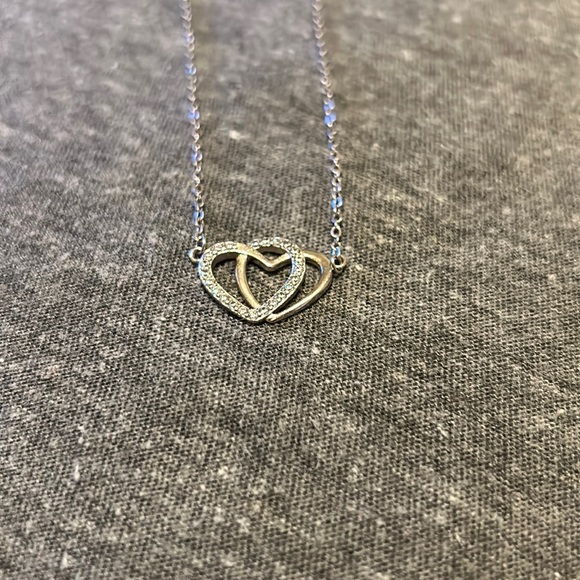 Double hearted necklace silver - Picture 1 of 4